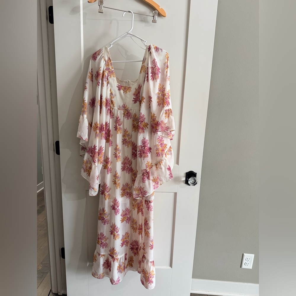 H&M Floral Asymmetrical Dress - Pink and White